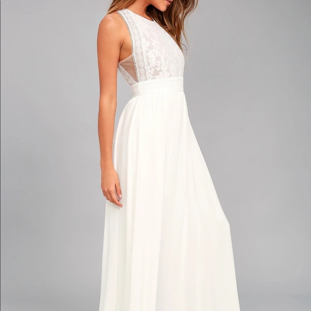 Forever and Always White Lace Maxi Dress - Picture 6 of 16